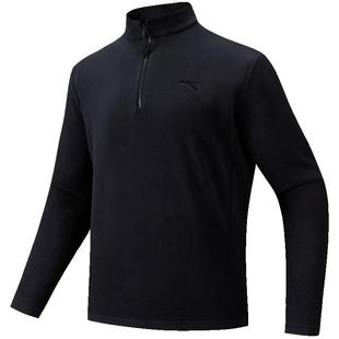 安踏摇粒绒长T半拉链立领卫衣男款春季新款长袖套头运动上衣男