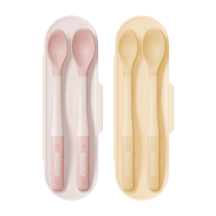 moyuum弯曲硅胶勺子新生婴儿硅胶软勺宝宝辅食勺喂水喂奶米粉糊勺