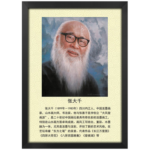 画家挂画中外名人简介美术墙画书店少儿培训书法家介绍画室装饰画