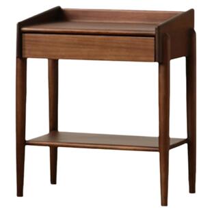 出乎家具小岛床头柜实木多功能储物小柜子中古卧室床边收纳柜边几