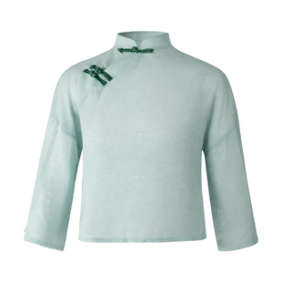 国风古典舞旗袍上衣飘逸纱衣练功服表演服新中式中国舞身韵舞蹈服