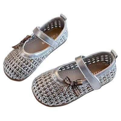 真皮2026新款包头编织儿童凉鞋