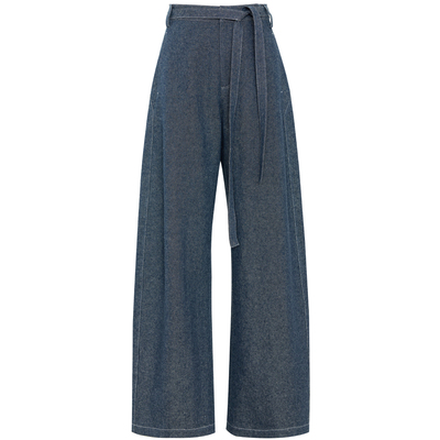 夏莫卡韩系慵懒时髦香蕉阔腿裤