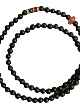 女生黑檀木烧蓝南红玛瑙