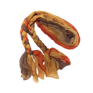 春夏新款棉麻花丝巾帽辫子包头巾旅游洋气时尚百搭气质围巾女遮阳