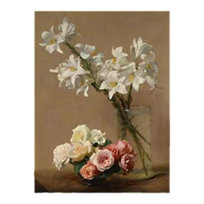 拉图尔手绘客厅diy花卉数字油画