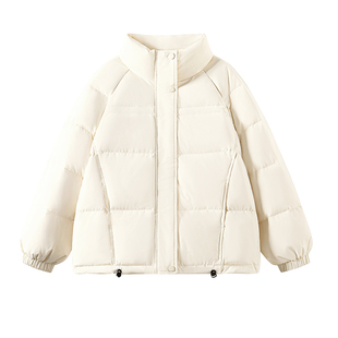 NOB真维斯短款羽绒服女2026冬季新款轻薄白鸭绒加厚保暖立领外套