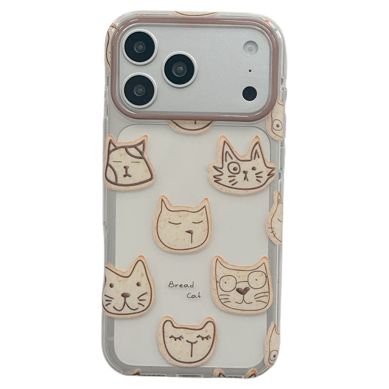 MoreRex透明搞怪猫咪表情饼干适用苹果18手机壳iphone17promax新款18pro创意15全包防摔保护套14女款16不撞壳
