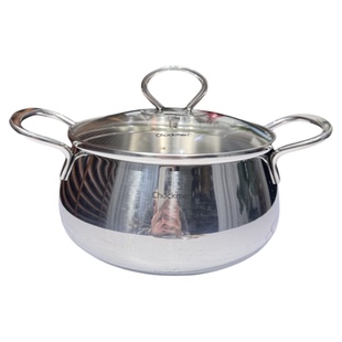 chockmen18/10不锈钢小奶锅双耳小汤锅宝宝辅食锅14cm