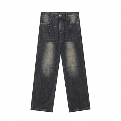 Madcloud高街水洗做旧牛仔裤