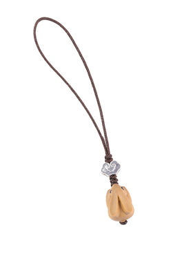 老山檀香兔子挂件纯银祥云木挂饰