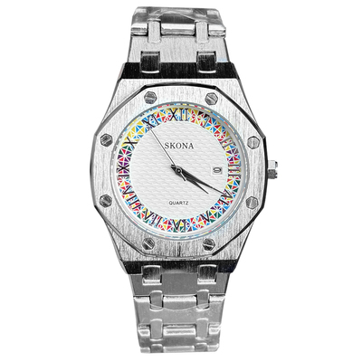 男士手表男款2025新款爆款正品石英表防水罗马刻度日历潮钢带腕表