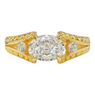 轻奢时髦925银高碳钻戒指