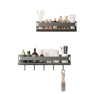 浴室置物架免打孔厕所卫生间阳台洗澡洗手洗漱台墙上壁挂式收纳架