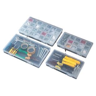 透明五金零件分格盒子塑料小螺丝刀钳子收纳储物盒扁平长型收纳盒