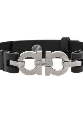 【礼物】FERRAGAMO菲拉格慕男士Gancini双扣手链