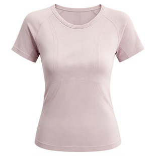 运动上衣女速干短袖t恤胖mm大码瑜伽服健身服普拉提训练服套装夏