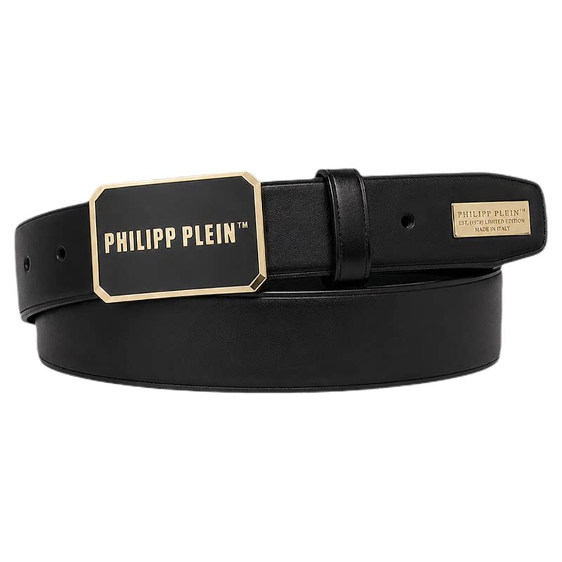 PHILIPP PLEIN 2026年新款男士商务光面牛皮腰带正装日常装饰腰带