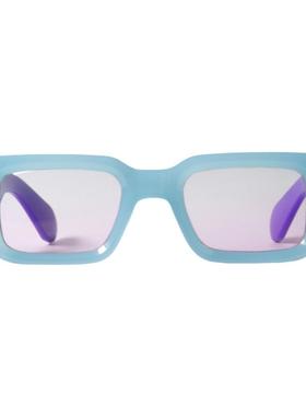 马卡龙色粗框方形可配近视墨镜