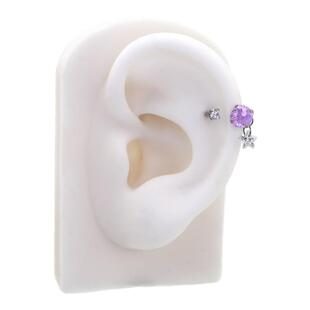 Shinma星辰灿烂F136钛合金烟花锆石星星挂坠超闪内螺纹马蹄环耳环