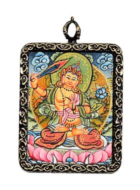 男女随身项链手绘小唐卡吊坠