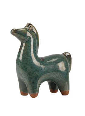 国潮钧瓷唐马摆件陶瓷招财桌面茶几装饰品客厅玄关摆设特色小礼物