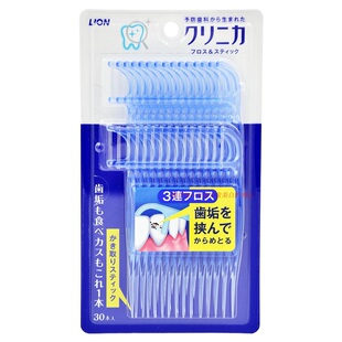 日本狮王CLINICA深洁牙线棒3弦扁线 剔除牙垢牙菌斑 食物残渣防蛀