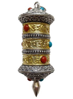 转筒纯银挂件可转动男女