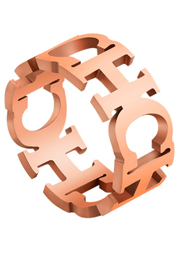 关节镀18k玫瑰金字母饰品戒指