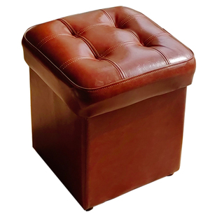 欧式真皮沙发储物凳茶几皮墩子可坐成人搁脚矮凳客厅脚踏现代简约