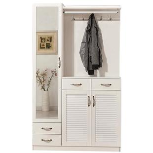 怡非百叶门鞋柜 简约现代门厅柜定制 穿衣镜玄关柜衣帽柜挂衣架