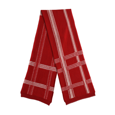 【INTARSIAK针织设计师品牌】经纬 全羊毛格纹围巾长款披肩