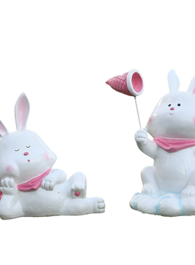 户外卡通网红兔子雕塑