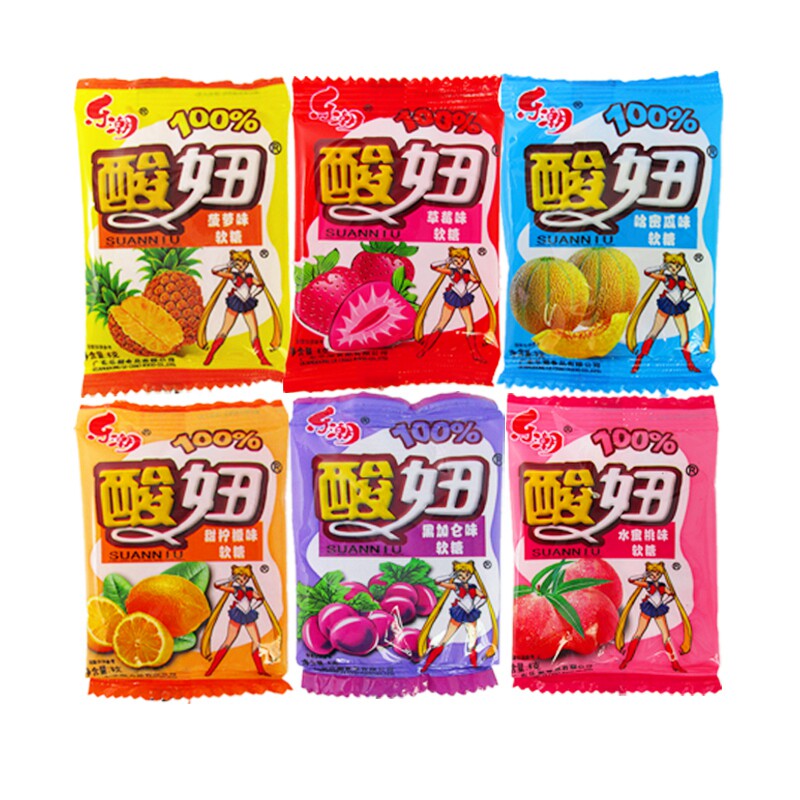 酸妞乐潮怀旧回忆小吃水果味软糖