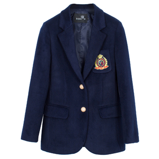 学院风毛呢小西装外套女明星同款衣服2023秋冬英伦短款毛呢子上衣
