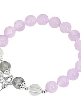 蝴蝶天然紫水晶手链女纯银情绪稳定手串轻奢小众精致生日礼物