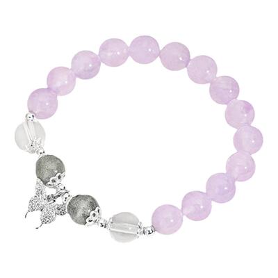 蝴蝶天然紫水晶手链女纯银情绪稳定手串轻奢小众精致生日礼物