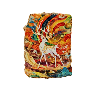 敦煌壁画九色鹿仿泥版画冰箱贴博物馆文创美人菩萨立体创意纪念品