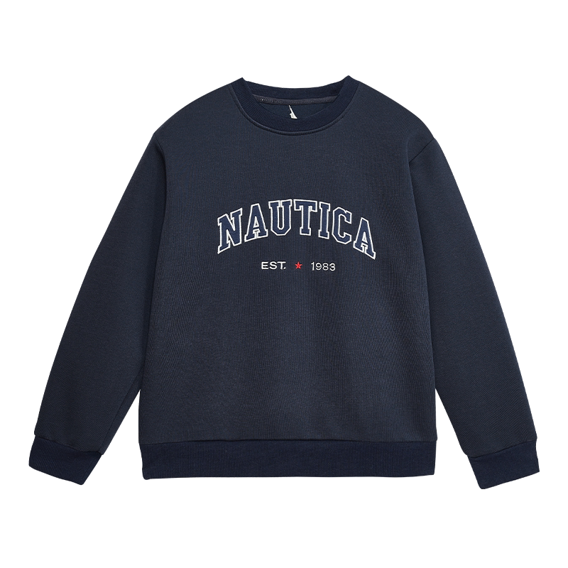 NAUTICA儿童加绒卫衣一体绒2026新款男女童秋季大童保暖抓绒外套
