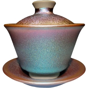 彩金建盏茶杯主人杯全套整套陶瓷茶具单杯公道杯茶漏三才盖碗糖果