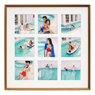 照片打印九宫格相框实木定制生日礼物照片框相片墙挂墙婚纱照片墙