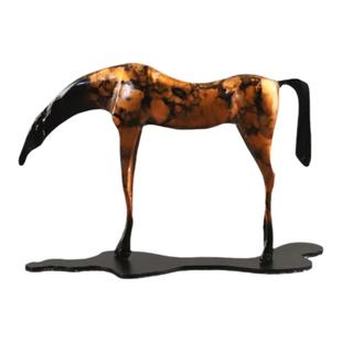 北欧创意抽象金属千里马动物雕塑艺术摆件客厅卧室玄关家居装饰品