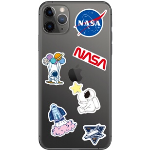 个性NASA美航宇航员太空外星人贴画行李箱电脑手机水杯头盔贴纸