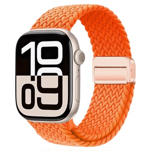 【星宇橙】适用苹果S11手表iwatch10表带applewatch9新款se编织ultra手表带3磁吸2尼龙iphone女款8男士版腕带