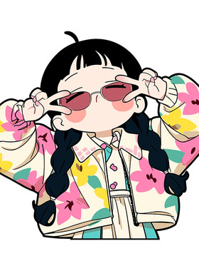 淘气可爱少女反光车贴