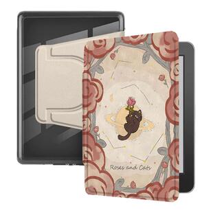 适用Kindle磁吸分离Paperwhite电纸书kpw1猫咪2玫瑰花3透明壳4粉色5第11创意12代658青春版958电子书保护套女