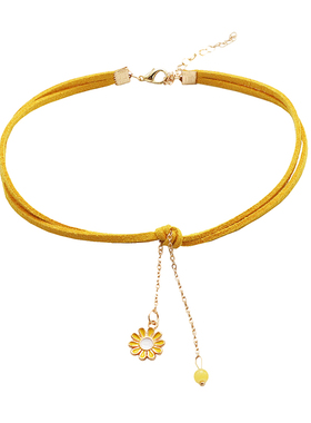 choker黄色锁骨链ins网红同款