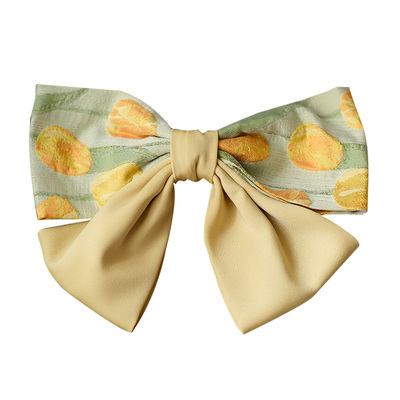 朴遇原创手工清新提花布料发夹