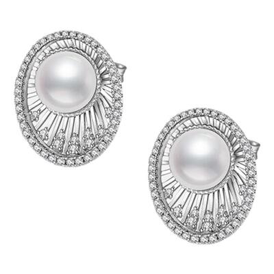 RetroChic黛安娜白月耳钉