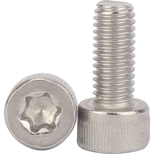 304不锈钢防盗防拆杯头内梅花螺丝GB2671圆柱头搓花螺钉M2.5M2M3